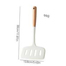 硅胶铲，配榉木手柄，可作鱼铲、牛排铲、煎饼铲、煎锅铲，可用洗碗机清洗，厨房烹饪工具，厨房小工具 - 彩色 - 查看 2