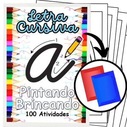 100 Atividades De Letra Cursiva  Kit Impresso 100 Folhas
