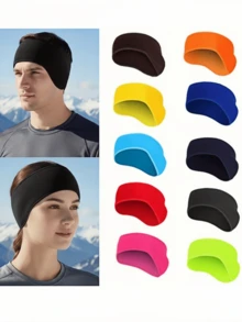 2pcs/1pc Autumn/Winter Outdoor Skiing Warm Headband, Unisex Fleece Ear Warmer Headband For Cycling, Running, Sports, Ideal Winter Outdoor Gift - Multicolor - View 4