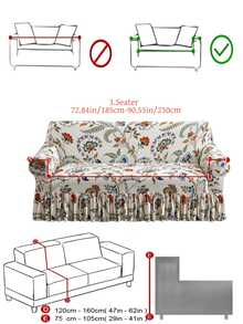 1件复古花卉图案宠物防抓透气弹力沙发套，四季通用印花防尘沙发套（不含枕套）