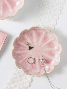 Lotus Ceramic Ring Dish, Jewelry Tray For Earrings, Necklaces, Bracelets, Keys And Other Small Items - Multicolor - View 9