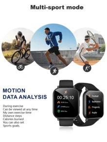 Unisex Smart Watch With Wireless Calling & Message Alerts, Pedometer, Calorie, Distance Tracking, Multi-Sport Modes, Music Control, Remote Camera, Alarm, Metal Case & Silicone Strap, 180mAh Battery, USB Charging, Multi-Function Smart Watch For Smartphones, Holiday Gift, Birthday Gift - 彩色 - 查看 8