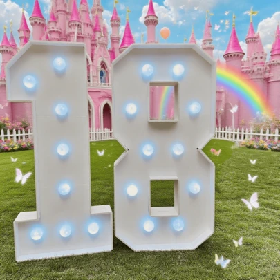 73cm Tall LED Number Light, Shining Party Decor For Holidays, Birthdays, Weddings, Graduations, Great For Photos, Illuminating Party Supplies