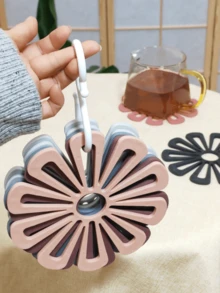 1 pieza Nuevo Tapete de Plato Aislado de TPR, Tapete de Plato Resistente al Agua y Antideslizante, Tapete de Taza Resistente al Calor, Tapete de Protección Aislante para Mesa del Hogar - Multicolor - Ver 5