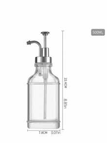 1pc Square Glass Syrup Bottle With Label, Suitable For Bar And Home Use, Durable Transparent Bottle Body, Can Be Used To Store Milk, Tea, Syrup, Etc., Capacity 500ml/16.9oz, Kitchen Utensil, Bar Supplies - Multicolor - View 13