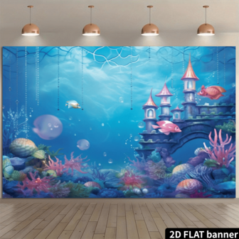 2D platt 1st sommar sjöjungfru skala fotografi bakgrund, undervattensprinsessa flicka födelsedagsfest havstema babyshower fotobås studiodekor, tårtbordsbakgrund banderoll