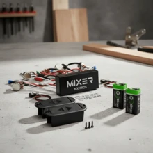Circuito Para Baixo Pré-amplificador Ativo 5 Potenciômetros Com 2 Baterias 18v E Acessórios - Linha Premium -  Mixer - MX-PRO5 - Preto - Visão 5
