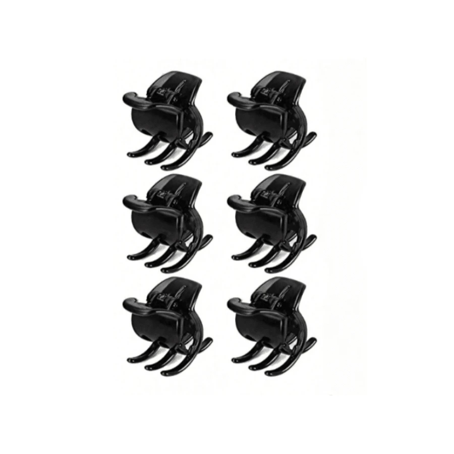 6pcs/Set Multicolor Mini Hair Clips, Suitable For Women's Daily Wear, Minimalist And Versatile,Travel,Birthday - Black - View 1