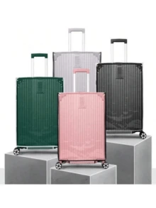 1 pieza Funda transparente de PVC para equipaje (18-30 pulgadas), Funda protectora de equipaje, Protector de maleta, Accesorio esencial de viaje, Adecuado para viajes de vacaciones. - transparente - Ver 3