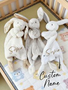 1pc Personalized Rabbit Towels, Long-Eared Rabbit Plush Towels, Easter Gifts, Sleeping Plush Towels