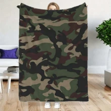 Camouflage Pattern Blanket, Soft Lightweight Throw Blanket, Air-Conditioned Room Blanket, Warm Nap Blanket For Home Office Travel Camping Same Day Cooling Print Flannel Flower Soft Comfortable Warm Napping Throw Dino Blanket,Men Gift,Boyfriend Gift Christmas,Blanket Gifts - Multicolor - View 38