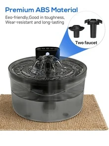 Wireless Cat Water Fountain With Motion Sensor, Rechargeable Automatic Pet Water Dispenser, Quiet - Suitable For Cats And Small Dogs - Black - Gift For Cat Lovers - 2.6L Pet Fountain - View 6