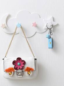 可爱云朵造型无孔挂钩，防水防锈，多用途门后收纳挂钩，无需钉子 - 白色 - 查看 2