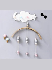 可爱云朵造型无孔挂钩，防水防锈，多用途门后收纳挂钩，无需钉子 - 白色 - 查看 3