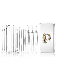 Brodark 15pcs/Set Iron Box Acne Blackhead Remover, Pore Cleansing Tool, Deep Cleansing Facial Care Tools - Silver - View 11