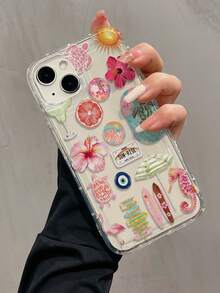 1个充气花朵火烈鸟简约TPU防震手机壳，兼容苹果17、16、15、14、13、12、11 Pro Max、Air和Series系列 - 彩色 - 查看 2