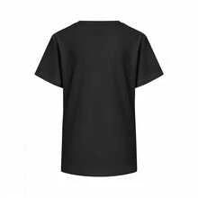 1 T-Shirt For Boys And Girls "If I'm Spoiled, It's My Aunt's Fault" - Funny Aunt Print, Medium Elasticity Cotton Fabric, Funny Gift For Christmas/Valentine's Day, Casual Wear For All Year Round (Regular Fit) - 黑色 - 查看 2