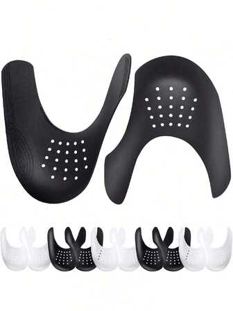 1 Pair/3 Pairs Sports Shoe Toe Protectors, Shoe Covers, Tennis Shoe Protectors, Black And White Colors Available, With Anti-Wrinkle Mesh, Prevent Sports Shoes From Wrinkling, Lightweight And Durable, Comfortable And Breathable, Back To School Supplies, Dorm Shoe Anti-Wrinkle Protectors, Dorm Essentials.