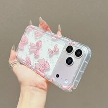 1 Peça Capa de Telefone Absorvente de Choque Anti-Queda Macia de TPU Transparente com Laço Fofo, Compatível com as Séries 15, 14, 12, 13, 16, 17, 17 Pro Max, 16 Pro Max