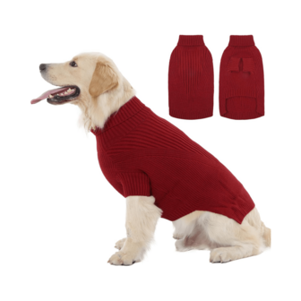 1pc High Collar Dog Sweater (Unisex), Short Sleeve Pet Warm Knitted Sweater, Solid Color, Soft & Warm For Winter, Suitable For Outdoor Activities