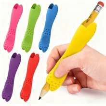 مساعد كتابة وُمصحِّح وضعية الجلوس ذو طرفين - قبضة مزودة بتغذية حسية، 6 ألوان زاهية (وردي، أخضر، أزرق، بنفسجي، أحمر، أصفر) / للبالغين والمبتدئين، يعزز التحكم بالقبضة ومهارات الكتابة/الرسم، متوافق مع الأقلام وأدوات الفن، تحسين الخط، قبضة مريحة، مادة لمسية ناعمة، تصميم مرن، أداة تعليمية - متعدد الألوان - مشاهدة 8