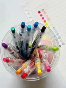 12pcs/Set Mixed Color Gel Pens, Classic Colors, Writing Pens, Drawing Markers, Pressurized Colored Pencils, Signature Pens, Suitable For Writing & Drawing Notebooks, Office & School Use