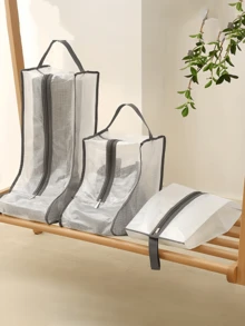 Portable Women's High-Top Boot Storage Bag, Multi-Layer Design, Transparent For Easy Viewing, Suitable For Home And Travel, Shoe Storage And Organization Bag, Shoe Bag, Travel Shoe Bag, Shoe Box, Shoe Organizer Bag, Shoe Washing Bag, Shoe, Spring Summer Picks, Brides Maid Gifts, Room, Bedroom Decor, Bedroom Decor, Beach, Travel, For Men, For Women, Vacation, Women's Day, Travel Essentials, Wedding Favors, Y2k, Bedroom, Car Accessories Women, Kitchen Decor, Beach, Summer, Vacation, Holiday, Travel Essential, Going Out Tops, Household Items - Multicolor - View 5