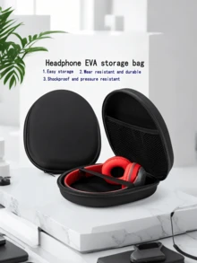 1个硬壳耳机收纳包，适用于无线耳机、蓝牙耳机、耳塞，商务、旅行、学校、大学、办公室等多种场合均可使用。这款大容量耳机包采用EVA材质，可折叠且防震，是理想的蓝牙耳机收纳包。 - 黑色 - 查看 1