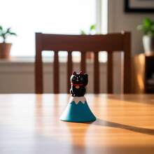 1pc Desk Decor Maneki-Neko Figurine With Mount Design, Cartoon Animal Statue, Creative Decorative Ornament, Cute Collectible, Suitable For Living Room, Bedroom, Office, Outdoor Garden, Perfect Gift For Friends, Lovers, Parents, Students, Ideal For New Year Room Decor Home Decor Ornaments Home Miniature Things - Attract Wealth - View 8