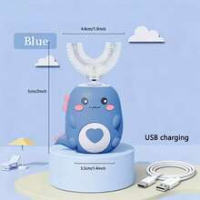 1 件装小恐龙电动牙刷。U 型电动牙刷适用于清洁牙齿，2 种替换刷头，全面覆盖，有效清洁牙齿，居家旅行两相宜。家居浴室装饰秋季装饰返校季 - 彩色 - 查看 8