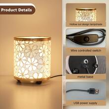 1个现代简约小台灯，USB线开关，暖光照明，适用于卧室床头柜、客厅书桌装饰照明，是生日、圣诞节、节日礼物的理想之选。