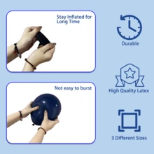 106个斋月派对气球套装，12/10/5英寸蓝色、金色、白色、蓝金闪光乳胶气球，开斋节铝箔气球，适合斋月派对装饰 - 106件,藍色,金色,白色 - 查看 4