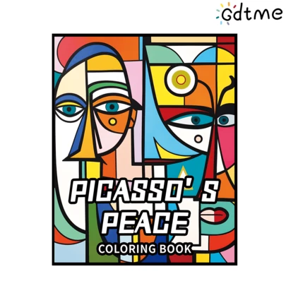 升级版 - 加厚 - 可撕取式【抽象画】涂色书，25*20厘米，24页，单面印刷，干净可爱的手绘场景，睡前放松身心，缓解办公压力，适合儿童、朋友生日、节日、新年、圣诞节等场合的礼物