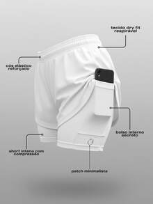 RAD Women's Dry Fit Compression Shorts For Training, Gym, Running, Sports, High Performance, With Internal Pockets. - Blanco - Ver 2