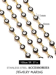 100厘米/39.37英寸不锈钢链油滴恶魔眼手工项链手链脚链DIY配件 - 項鍊 - 查看 6