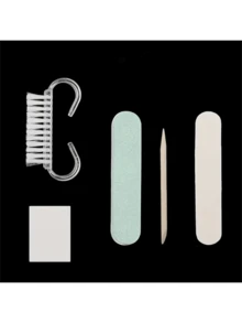 1/8 Pack Mini Nagelfeile & Orangenholz Nagelhautschiebestab Set, doppelseitige Nagelfeile, Holzschere, Reinigungswerkzeuge, Nagelknipser, Nagelbürste, Schmuckherstellung Polier- und Poliermittel - Verschiedenfarbig - Übersicht 6