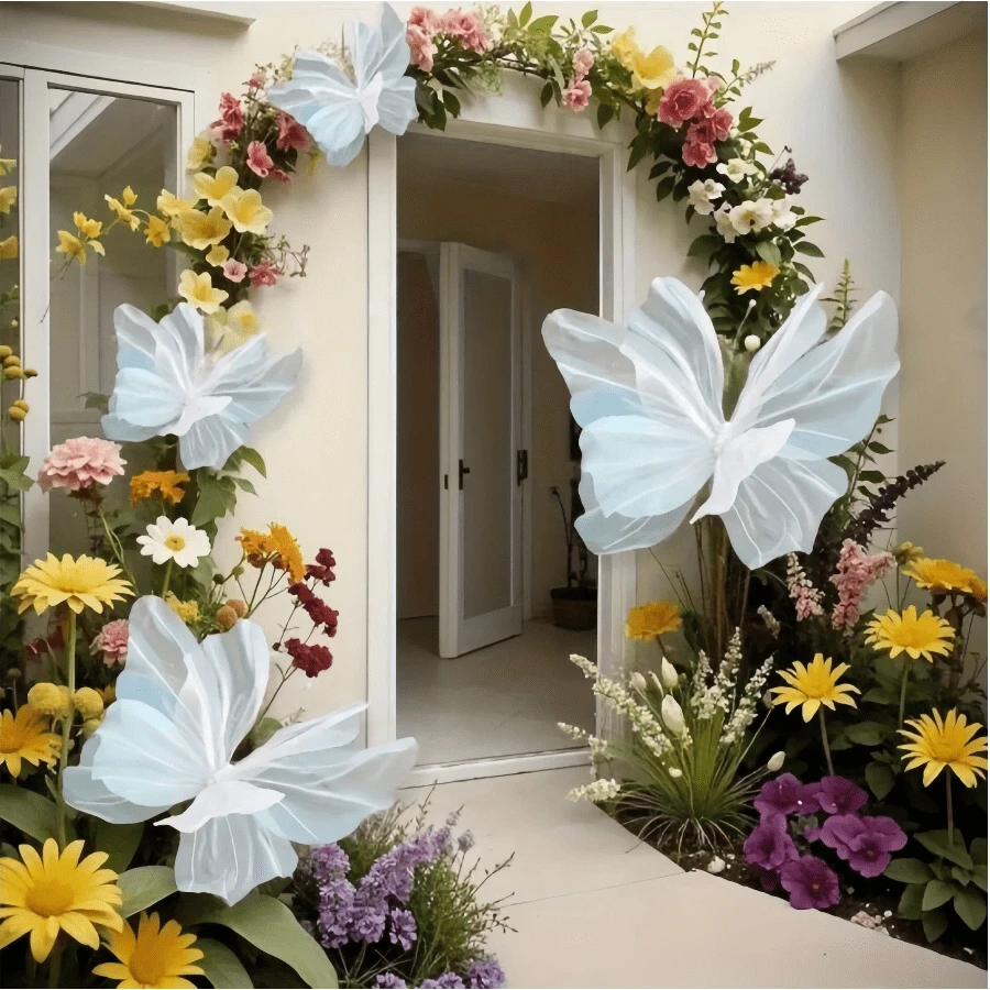 1pc 50cm Silk Artificial Butterfly, Suitable For Wedding Decoration, Bride, Room, Home, Garden, Bedroom, And Wedding Reception - Multicolor - View 1