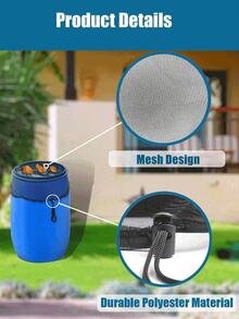 Regenfass-Netzabdeckung, Regenfass-Filternetze, verstellbare Kordel-Regenfass-Netze, Outdoor-Garten-Regenfass-Zubehör-Filternetze, um Moskitos, Blätter und andere Verschmutzungen am Eintritt in das Fass zu hindern - Outdoor-Garten, Pavillon, Terrasse, Veranda-Zubehör (Fass nicht enthalten) - Verschiedenfarbig - Übersicht 3