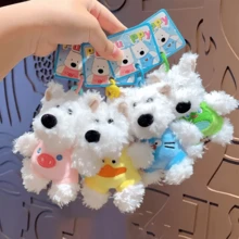 West Highland White Terrier Plush Keychain, Cute Cartoon Puppy Keychain. - Hijau - View 10