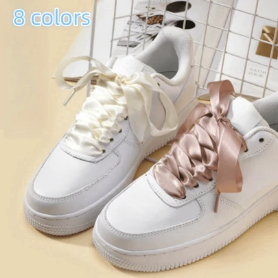 Șireturi de mătase pentru femei, satin, accesorii pentru pantofi, adidași, roz, asortate, cu șireturi, pânză, 1 pereche, lungime dantelă 120