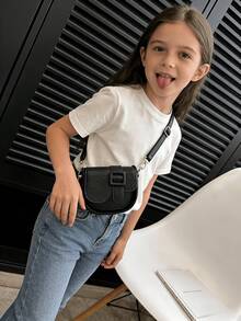 儿童斜挎包，时尚迷你包，PU皮革材质，新款小女孩单肩包，节日礼物，白色、黑色、玫瑰红、紫色、粉色 - 彩色 - 查看 2