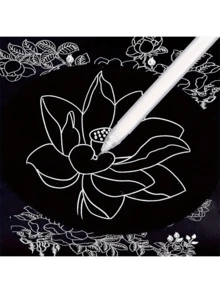 6支装白色、金色、银色中性细头素描笔，荧光色，大容量，一次性使用，适用于艺术、绘画、设计、插画、美术用品，返校必备 - 彩色 - 查看 4