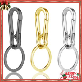 6个金属扣登山扣，可拆卸合金钥匙扣环夹钩，适用于家居、车钥匙、礼品、钱包、挂绳，男女通用，户外露营徒步
