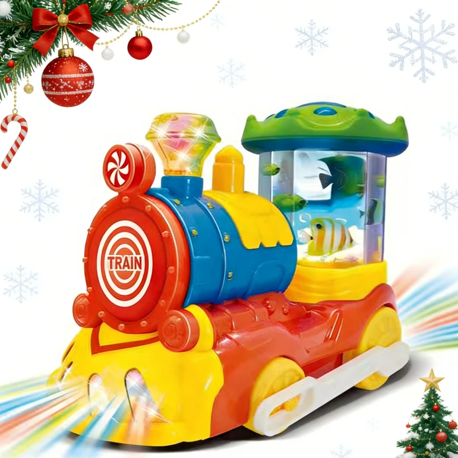 Colorful Light-Up Train & Carousel Toy Set - The Moving, Glowing Gift That Excites Every Child! Perfect For Stocking Stuffers, Birthday Parties & Holiday Surprises.