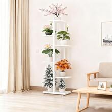 Indoor/Outdoor Metal Plant Stand 7/6/5/4 Tier Plant Stand---Features Rust-Proof Coating For Durability And Strength. Even Grid Layout EnsuresIdeal For Patios, Corner Balconies, Living Rooms, Studies, And More. Available In Multiple Colors. - White/6 Layers - View 11