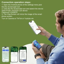 Magnetic Phone Vlog Selfie Monitor, High Definition Screen Display - Rechargeable 3.6V Dual Power (Battery/USB), Compatible With IOS And Android Phones, With Remote Control, Wireless Rear Camera Monitor, Suitable For Live Streaming, Content Creation, Selfie, Video Recording And Other Tools - Multicolor - View 13