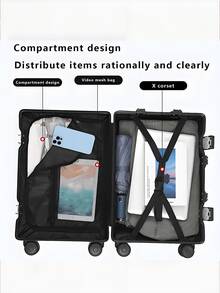 Vali xách tay 20 inch, vỏ cứng ABS với bánh xe kép xoay 360 độ, vali kéo có thể mở rộng với khóa TSA, vali xách tay khung nhôm (ABC+Aluminum) và bánh xe xoay 360 độ, quà tặng ngày Valentine, đồ dùng cần thiết cho chuyến đi mùa đông, quà tặng cho nữ, quà tặng cho nam, quà tặng cho mẹ - màu đen - Xem 4