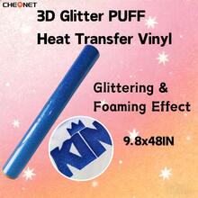 Pegatinas de vinilo con brillo 3D blanco CHEONET - Multicolor, adecuadas para camisetas DIY, bolsas, decoraciones navideñas, suministros para bodas DIY, vinilo de transferencia térmica para todas las máquinas de corte, fácil de cortar - Multicolor - Ver 64