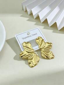 Pendientes de acero inoxidable sólido, joyería de acero inoxidable, pendientes de mujer, pendientes de hipófisis, pendientes redondos con bisagra chapados en oro, bambú, textura, corte de diamante, hexagonal, cuadrado, redondo, forma de mariposa, diseño, pendientes hipoalergénicos sólidos adecuados para oídos sensibles, accesorios de encanto de mujer, joyería de moda de Oriente Medio, joyería y accesorios decorativos de Ramadán, regalos de fiesta y festival (1/3 pares) - Multicolor - Ver 6