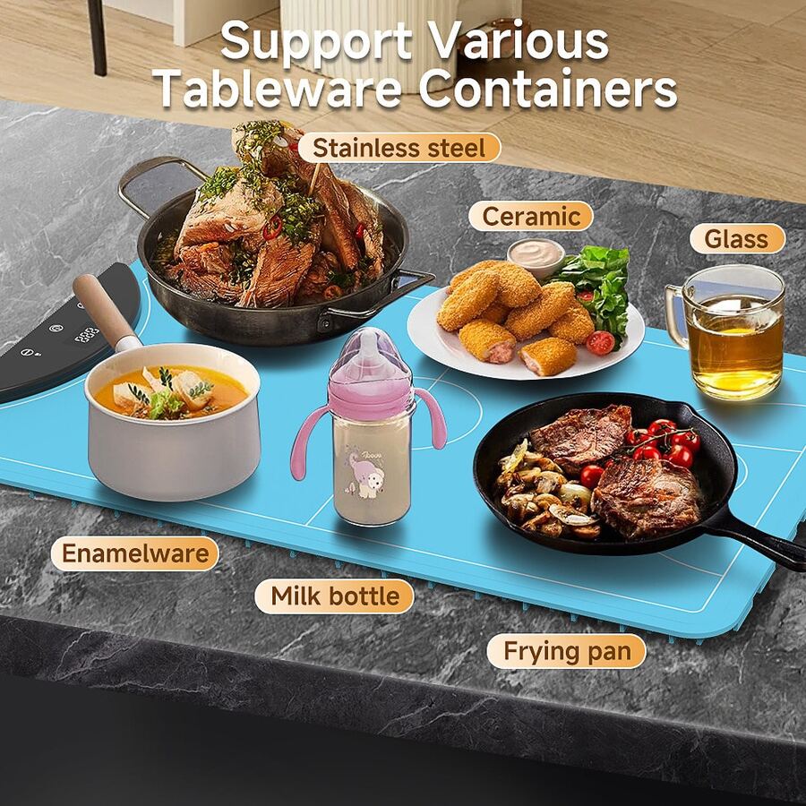 保温餐盘垫，家用牛奶加热器，桌面保温垫，多功能电热餐盘垫 - 美規A型插(110-127V) - 查看 1